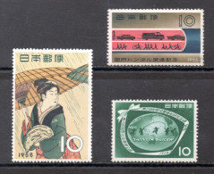 Japan, MNH, 1958, Michel 677, 678, 692, Lot - Nuevos