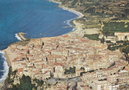 CARTOLINA  TROPEA,VIBO VALENTIA,CALABRIA-PANORAMA AEREO-MARE,SOLE,ESTATE,SPIAGGIA,VACANZA,BELLA ITALIA,NON VIAGGIATA - Vibo Valentia