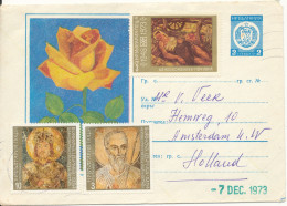 Bulgaria Postal Stationery Cover Uprated And Sent To Holland 1973 - Covers