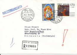 Vatican Registered Cover Sent To Germany 8-3-1978 - Covers & Documents