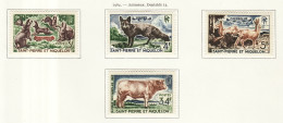 Saint Pierre & Miquelon 1964 Y&T N°372 à 375 - Michel N°408 à 411 * - Animaux - Neufs