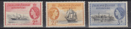Falkland Islands Dependencies (FID QE II Sjips 3v 2 & 2 1/2d ** Mnh 3d * Mh (mint, Hinged) (TF182B) - Zuid-Georgia