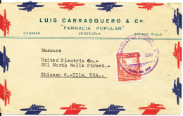 Venezuela Air Mail Cover Sent To USA 8-4-1948 Single Franked - Venezuela