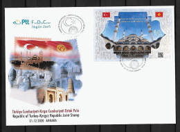 Joint 2020 Turkey And Kyrgyzstan, FDC TURKEY WITH SOUVENIR SHEET: Mosque - Gezamelijke Uitgaven