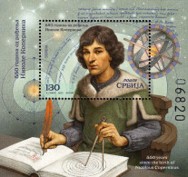 SERBIA 2023 550TH ANNIVERSARY OF NICOLAUS COPERNICUS ASTRONOMY MATHEMATICS MINIATURE SHEET MS MNH - Astronomie