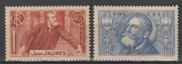 1936 - YVERT N° 319 ** MNH - COTE = 50 EUR. - JAURES - Nuevos