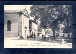 81. Réalmont. Le Temple. La Poste Sur La Route D'alban - Realmont