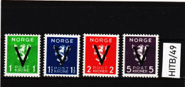 HITB/49 N O R W E G E N 1941 Michl  253/56 Y ** Postfrisch  ZÄHNUNG SIEHE ABBILDUNG - Unused Stamps