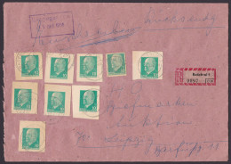 P75, MeF Mit 9 Ganzsachenausschnitten Auf Portoger. R-Brief Mit Ankunft, Selten! - Postcards - Used