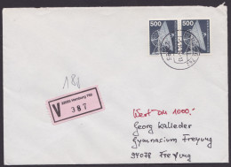 MiNr.507, Waager. Paar, Wertbrief "Hamburg", 5.10.94, Ankunft - Storia Postale