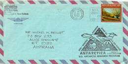 USA. MID WINTER AIR DROP From Christchurch N-Z To The South-Pole Station 1982,letter Sent To Alice Springs (Australia) - Midwinter