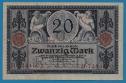 DEUTSCHES REICH 20 MARK 04.11.1915 # H.7284602 P# 63 Reichsbank - 20 Mark