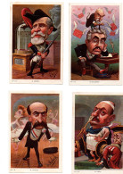 Hector MOLOCH -- 4 Cpa - Caricatures  Satiriques De :  LOUBET -VALLE -LEIGUES - MILLERAND - Moloch