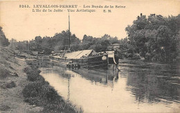 Levallois Perret          92      Bords De La Seine .  I'ile  De La  Jatte. Péniche. Vue Artistique N° 3243  (Voir Scan) - Levallois Perret