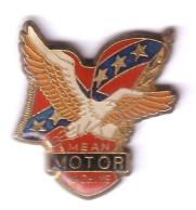 TT51 Pin's Moto Harley Davidson ?? Aigle Drapeau Sudiste Usa MEAN MOTOR MACHINE Achat Immédiat - Motorfietsen