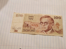 Israel-100 SHEQEL-ZEV ZABOTINSKY-(1978-79)-(BLACK-NUMBER)-(432)-(4222548090)-stain Used-bank Note - Israël