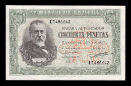 España Spain 50 Pesetas Menéndez Pelayo 1940 Pick 117 Serie C Sc Unc - 50 Pesetas