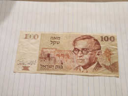 Israel-100 SHEQEL-ZEV ZABOTINSKY-(1978-79)-(BLACK-NUMBER)-(434)-(4378810050)-stain Used-bank Note - Israele