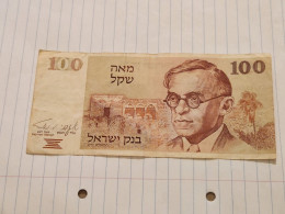 Israel-100 SHEQEL-ZEV ZABOTINSKY-(1978-79)-(BLACK-NUMBER)-(435)-(4566309534)-stain Used-bank Note - Israel