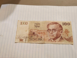 Israel-100 SHEQEL-ZEV ZABOTINSKY-(1978-79)-(BLACK-NUMBER)-(438)-(4704337503)-stain Used-bank Note - Israele