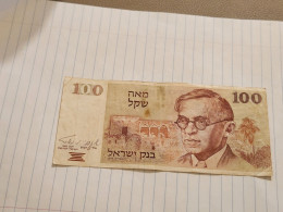 Israel-100 SHEQEL-ZEV ZABOTINSKY-(1978-79)-(BLACK-NUMBER)-(439)-(4801302612)-stain Used-bank Note - Israel
