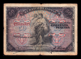 España Spain 50 Pesetas Alegorías 1906 Pick 58a Serie C Bc F - 50 Peseten