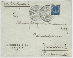 Niederländisch Indien 1914, Brief Batavia (Java) - Zürich (Schweiz), Nederland Royal Mail Line S.S. Grotius - Nederlands-Indië