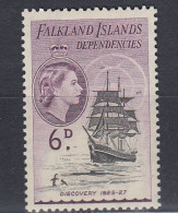 Falkland Islands Dependencies 1953 QE II Ships 6d Value * Mh (= Mint, Hinged) (TF183A) - South Georgia