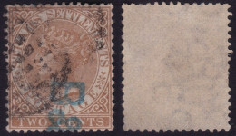 STRAITS SETTLEMENTS 1867 2c W.CC Sc#10 USED @N172 - Straits Settlements