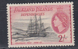 Falkland Islands Dependencies 1953 QE II Ships 2/- Value ** Mnh (TF183D) - Südgeorgien