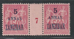 ZANZIBAR - MILLESIMES - N°28 * (1897) 5a Sur 50c Rose - Nuovi