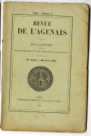 REVUE DE L AGENAIS  AGEN 1902  -  QUELQUES GROTTES DE L AGENAIS  -  PAGES 175 A  271 - Aquitaine