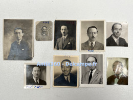 Lot De 9 Photographies Anciennes Portrait Identité Même Homme Au Fil Du Temps Photomaton Photo Amateur Particulier - Anonymous Persons