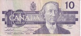 BILLETE DE CANADA DE 10 DOLLARS DEL AÑO 1989 (BANKNOTE) - Kanada