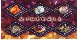 ROMANIA 2006 : MINERALS, Used Souvenir Block - Registered Shipping! - Usado