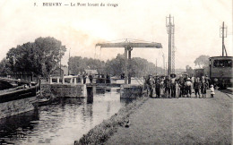 BEUVRY  -  Le Pont Levant Du Rivage  -  Très Belle Animation  -  Péniche  -  Locotracteur - Beuvry