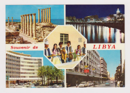 Libya Libia Libye, Souvenir De LIBYA, Multiple Views, Ruins, Street, Old Car, Automobile VW, Vintage Pc RPPc (49999) - Libia