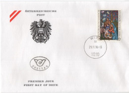 Austria Osterreich 1996 FDC Weihnachten Weihnacht Weihnachts Christmas, Canceled In Wien - FDC