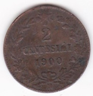 Italie 2 Centesimi 1900 R Roma, Humberto I , En Cuivre  - 1878-1900 : Umberto I