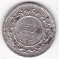 Protectorat Français 50 Centimes 1915 AH 1334, En Argent , Lec# 163 - Tunesië