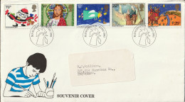 Great Britain   .   1981   .  "Children's Pictures - Christmas 81"   .   Souvenir Cover - 5 Stamps - 1981-1990 Decimal Issues
