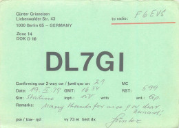 CARTE QSL : BERLIN 65 . ALLEMAGNE. GERMANY - Andere & Zonder Classificatie