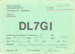 CARTE QSL : BERLIN 65 . ALLEMAGNE. GERMANY - Autres & Non Classés