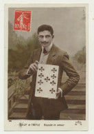 Carte Fantaisie Homme  - Carte à Jouer - Sept De Trefle - Neuf De Trèfle - Réussite En Amour... - Playing Cards