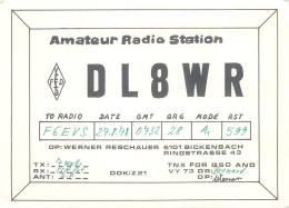 CARTE QSL : BICKENBACH . ALLEMAGNE. GERMANY - Andere & Zonder Classificatie