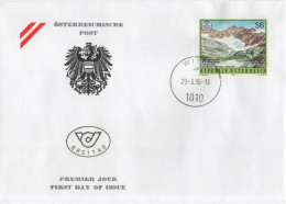 Austria Osterreich 1996 FDC Naturschonheiten, Eiskögele Salzburg Osttirol Karnten, Nationalpark Hohe Tauern, Wien - FDC