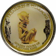 Égypte, Jeton, Trésors Des Pharaons, Golden Figure Of A Sitting King - Autres & Non Classés