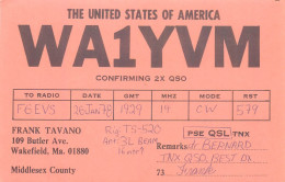 CARTE QSL : WAKEFIELD , MASSACHUSSETS. USA. 1978. - Other & Unclassified