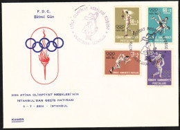2004 Turkey Torch Relay For The Summer Olympic Games In Athens Commemorative Cover And Cancellation - Verano 2004: Atenas