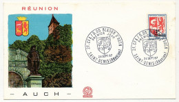 REUNION - Enveloppe FDC - 2F Blason D'Auch - Premier Jour - St Denis (Réunion) 24/12/1967 - Cartas & Documentos